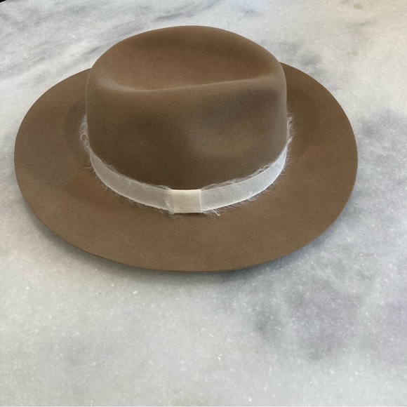EUGENIA KIM Georgina Camel Wool Hat Mohair Ribbon Trim NWOT - Picture 2 of 11